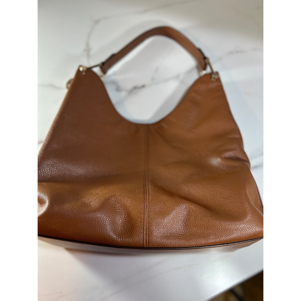 Michael Kors Luggage Brown Pebbled Leather Hobo Shoulder Bag Gold Hardware - Picture 4 of 11